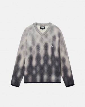 Stussy Gradient Dot Brushed Swetry - Unisex Sweaters Szare | YPLGT97384