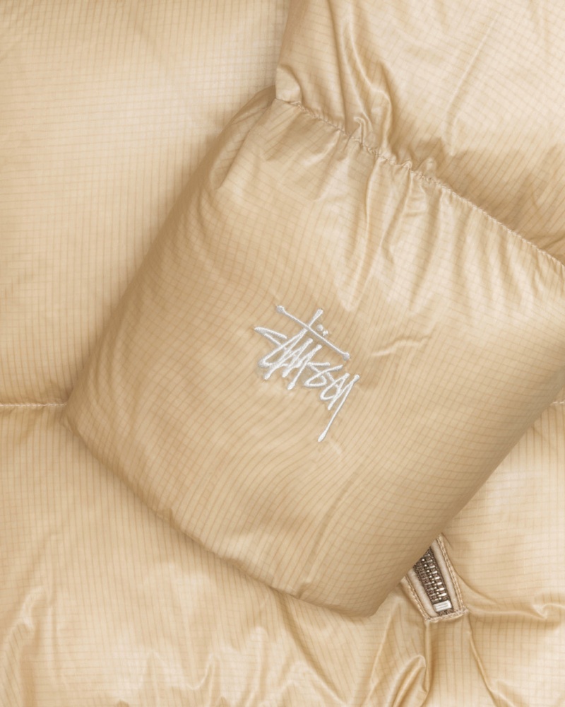 Stussy Down Puffer Parachute Ripstop - Unisex Jackets Złote | DPLKV44054