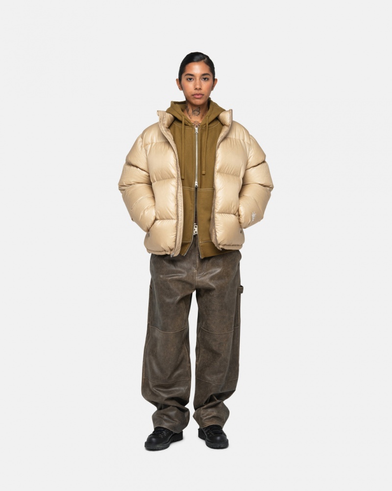 Stussy Down Puffer Parachute Ripstop - Unisex Jackets Złote | DPLKV44054
