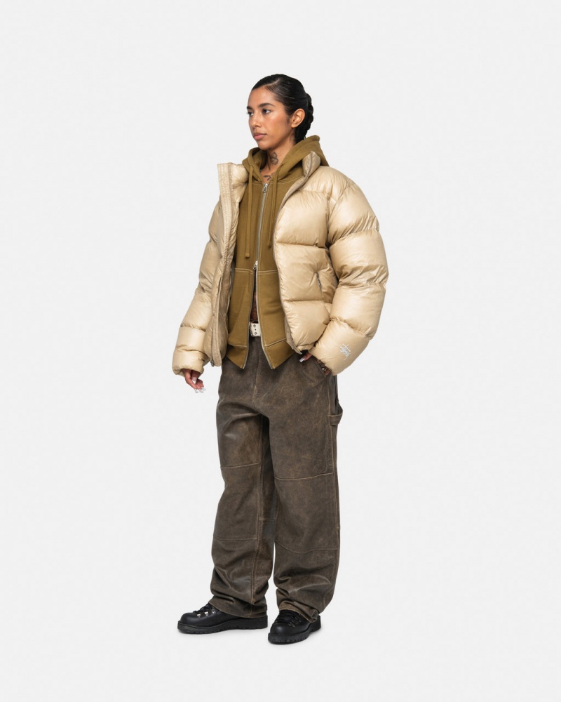 Stussy Down Puffer Parachute Ripstop - Unisex Jackets Złote | DPLKV44054