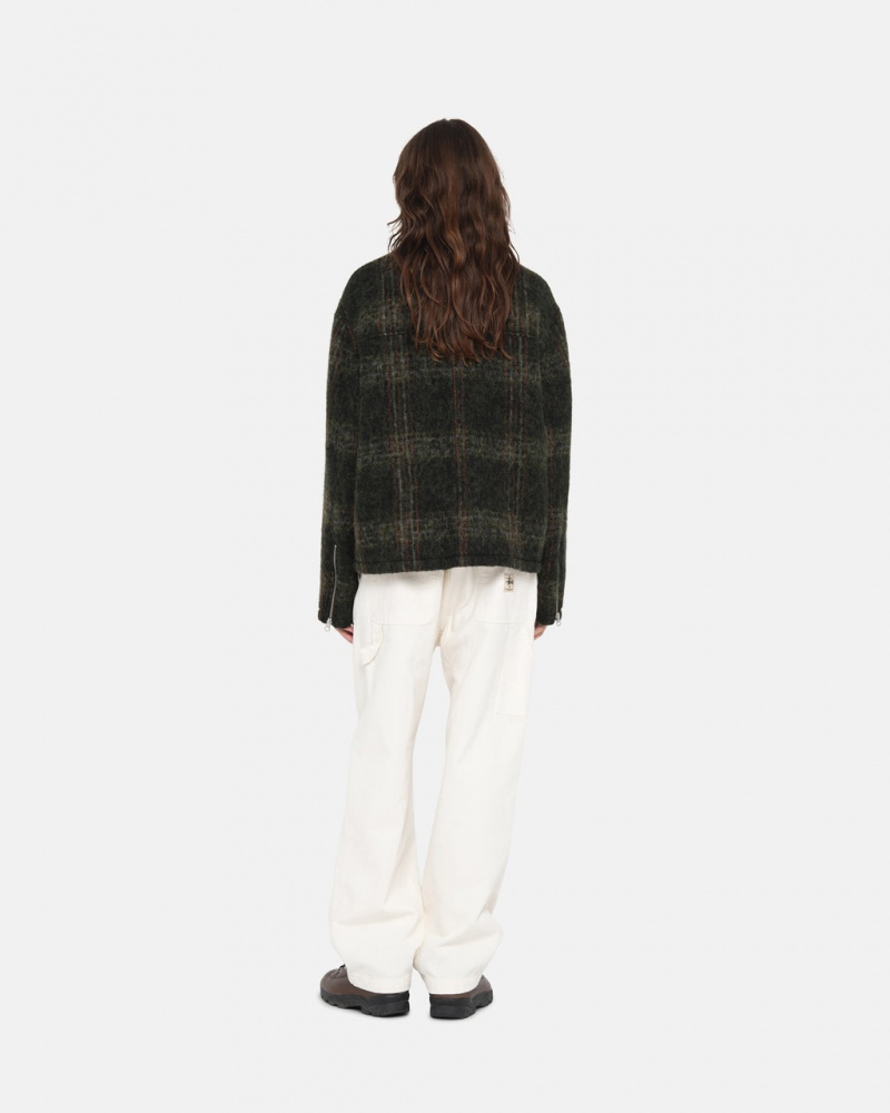 Stussy Mohair Club Jacket - Unisex Jackets Oliwkowe | PLXBR34432