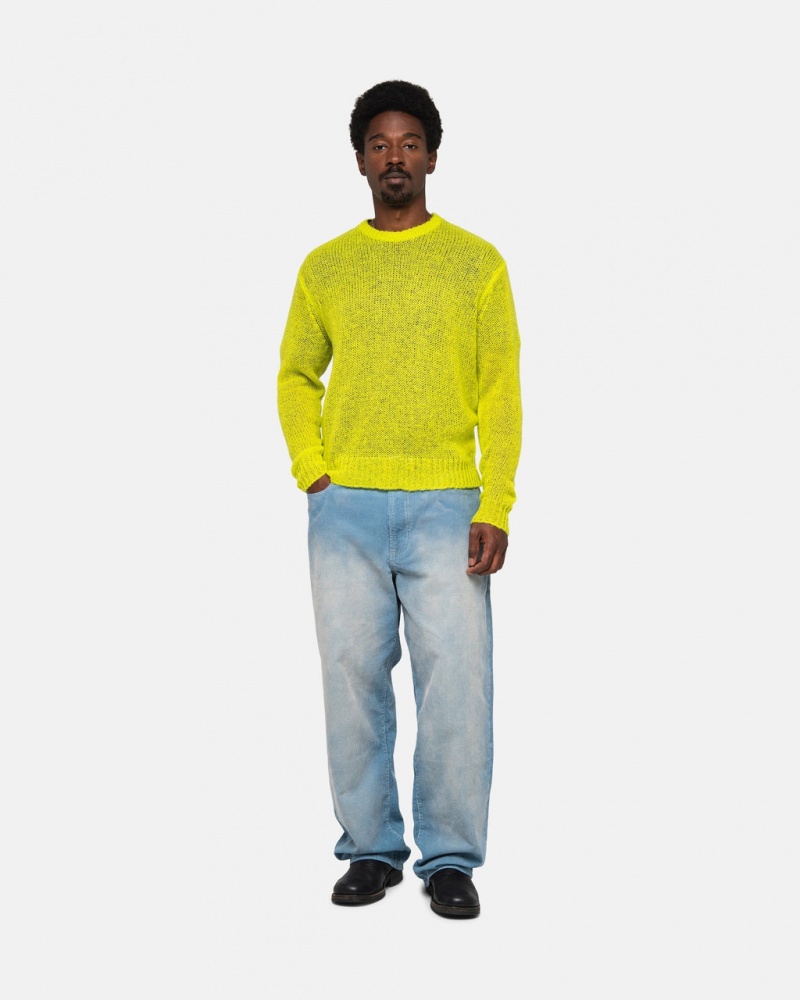 Stussy S Loose Knit Swetry - Unisex Sweaters Głęboka Zielone | APLWC65777
