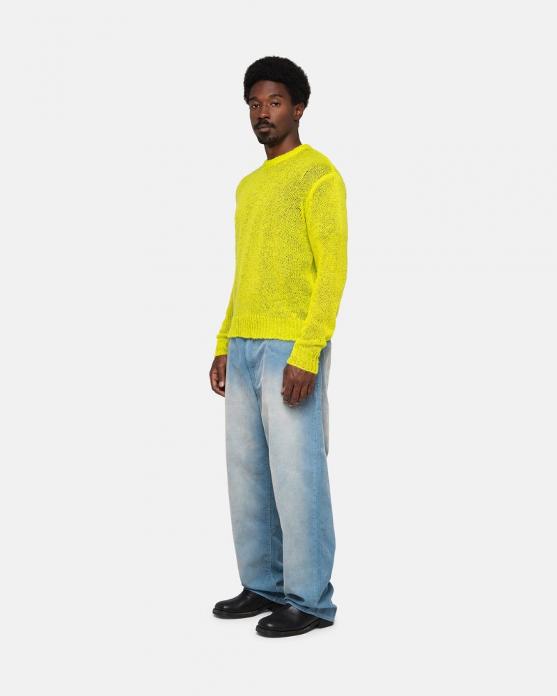 Stussy S Loose Knit Swetry - Unisex Sweaters Głęboka Zielone | APLWC65777