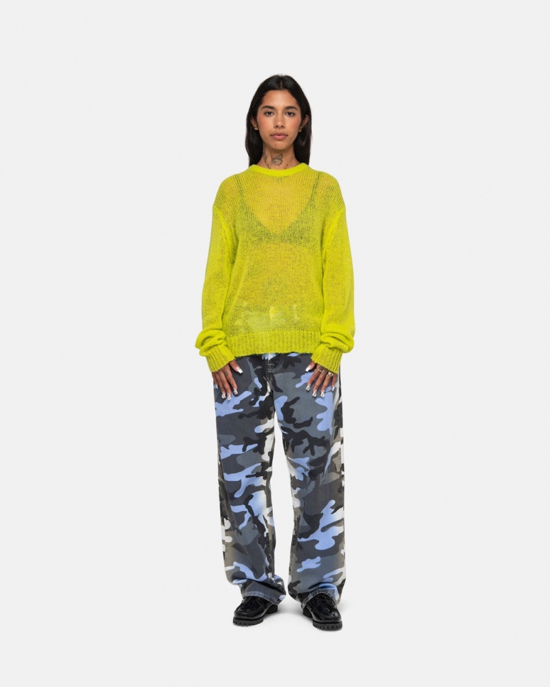 Stussy S Loose Knit Swetry - Unisex Sweaters Głęboka Zielone | APLWC65777